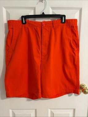 St. John's Bay Bright Orange Flat-Front Men's Shorts
